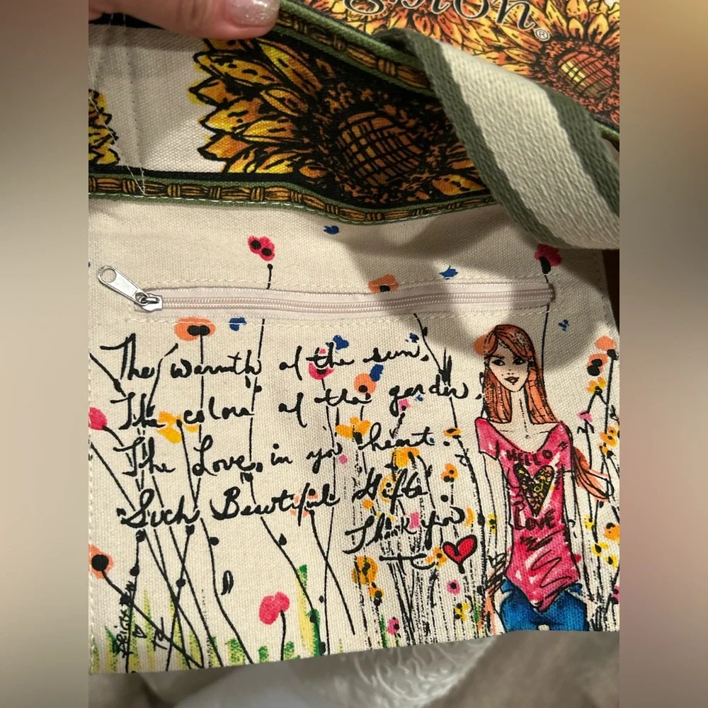 Brighton LoVe Perfect Sunflower Tote Bag “Something Wonderful is About to Happen - Picture 4 of 6